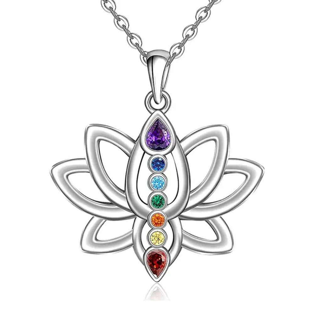 Elegant 7 Chakra Lotus Pendant Necklace